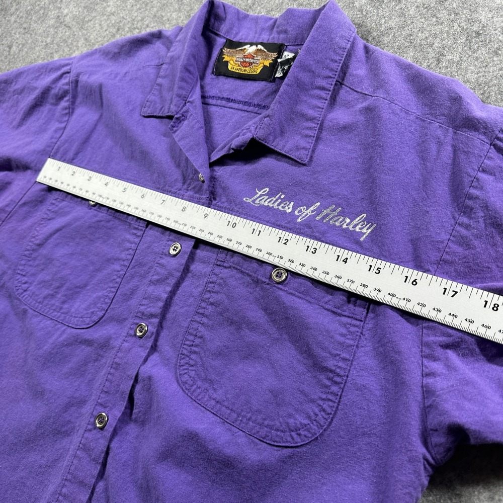 Harley-Davidson Button Up Shirt Women Small Purple Ladies of Harley Biker USA - Picture 9 of 9